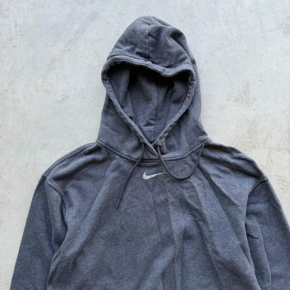 Nike Mens XS Sportswear Essential Hoodie Charcoal Grey Swoosh DJ6939-010